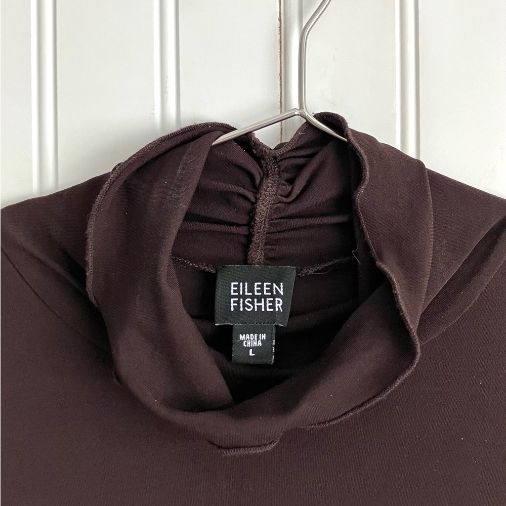 VINTAGE EILEEN FISHER 100% Silk Long Sleeve Turtleneck - Picture 3 of 7